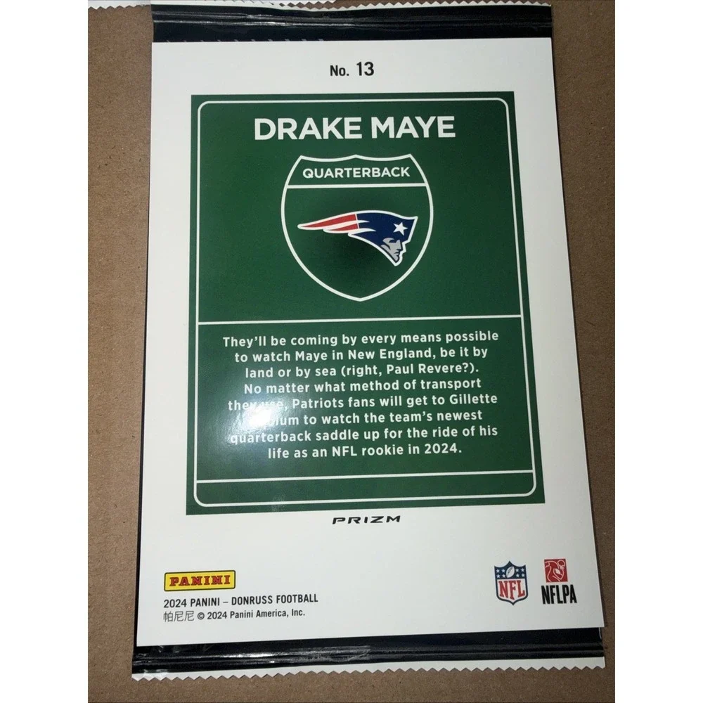 Jumbo Oversized DRAKE MAYE Downtown 2024 Panini Donruss #13 Rookie RC! Patriots